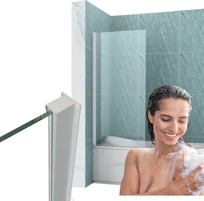 Produktbild von Silla | Duschabtrennung - 80x150 cm - Duschwänd für Badewannen - Weiß - Badewannenaufsatz - Easy Clean