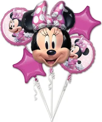 Produktbild von Minnie Mouse 5-Piece Foil Balloon Bouquet * As Children's Birthday Decoration