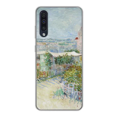 Produktbild von MuchoWow® Handyhülle Schutzhülle Hülle für Samsung Galaxy A30s Montmartre: hinter der Mühle von Galette - Vincent van Gogh Silikon Softcase Handy Hülle - Karteninhaber