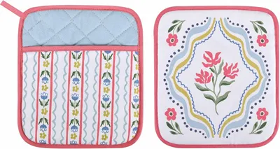 Produktbild von Topfhandschuh mit einem Boho-Blumenmuster
