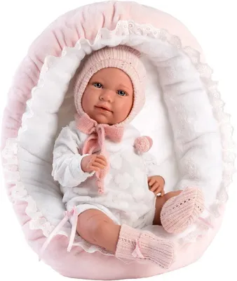 Produktbild von Llorens weinende Babypuppe Mimi Rosa mit Bett und Sound 42 cm