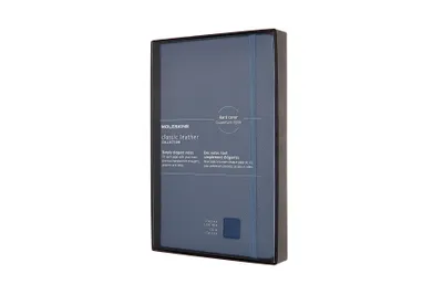 Produktbild von Moleskine Notizbuch, Fester Ledereinband, Groß (13x21), Liniert, Vergissmeinnicht Blau