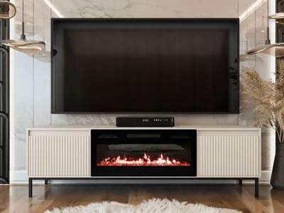 Obrázek produktu pro TV stolek s elektrickým krbem REMY - kašmír