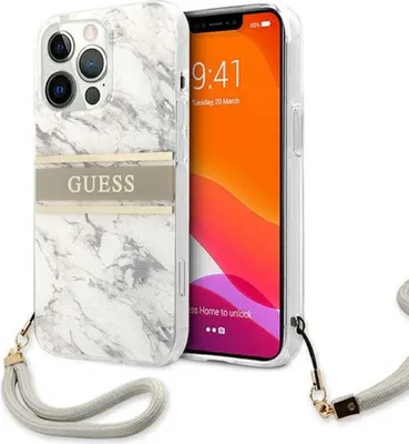 Zdjęcie produktu dla Guess dla iPhone 13 / 13 PRO etui ochronne na telefon komórkowy Etui Marble Strap Collection