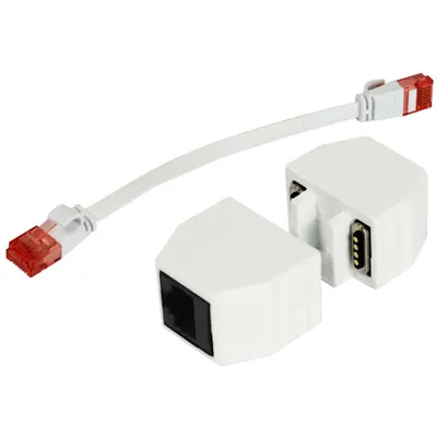 Produktbild von ALLNET TP-TP Kupplung CAT6A Buchse 1:1 8-pol. RJ45 magnetische Sicherungskupplung Abwurfbuchse PoE fähig bis zu 10GBit