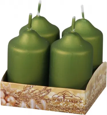 Image de Bougie de l'Avent métallique mat d4x7cm 4pcs