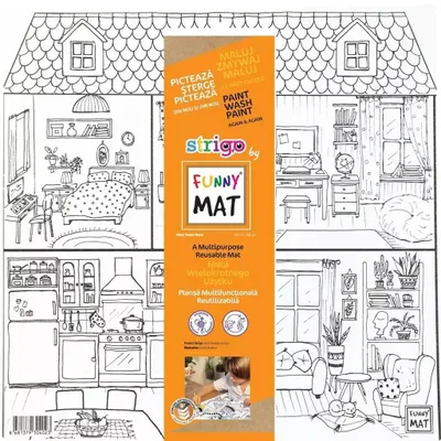 Productafbeelding van Witte deurmat "Sweet Home" met een grappige afbeelding, merk STRIGO