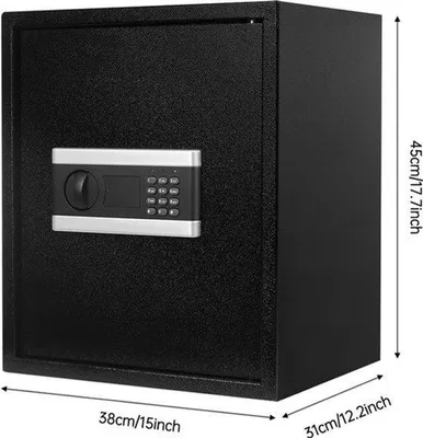 Imagen del producto de Caja fuerte digital con teclado - 14,9 kg - 55x43x40 cm - Cerradura electrónica antirrobo - Ideal para oficinas y hoteles