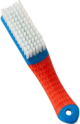 Image de INF Lot de 2 brosses à chaussures à poils souples avec manche bleu et rouge