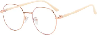 Produktbild von Anti-Blaulichtbrille im literarischen Retro-Stil mit flachem Spiegel, gefertigt aus Glas und Metall