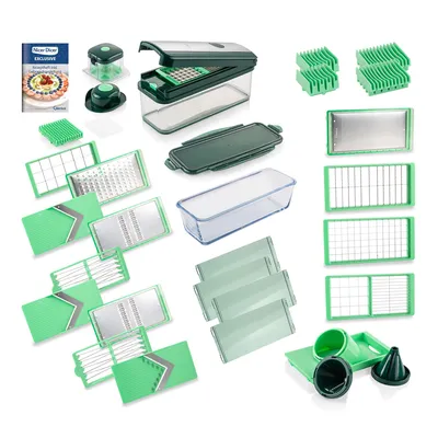 Produktbild von Genius Nicer Dicer Exclusive 30 tlg Gemüseschneider & Gemüse Hobel multifunktional- Mandoline, Würfelschneider, Julienne & Spiralschneider, Reibe
