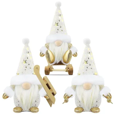 Imagen del producto de Juego de 3 adornos navideños con forma de gnomos