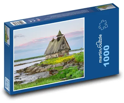Zdjęcie produktu dla Puzzle 1000 Drewniany dom nad jeziorem - martinpuzzle
