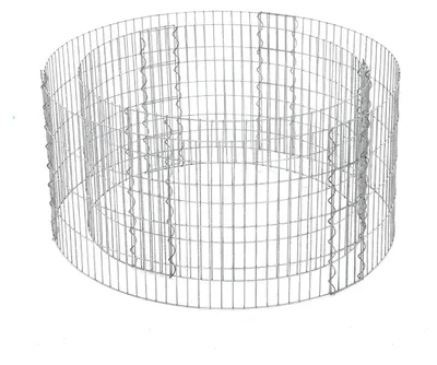 Produktbild von Gabione Ø 90 cm, 40 cm hoch - Gartendekoration - verzinkter Stahl - 2,5 mm Draht