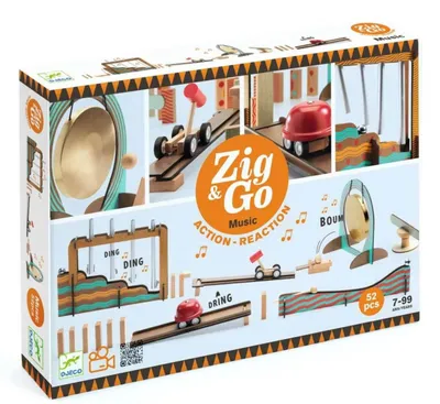 Immagine prodotto di Set di costruzione percorsi Zig & Go Musica 52 pezzi, Djeco