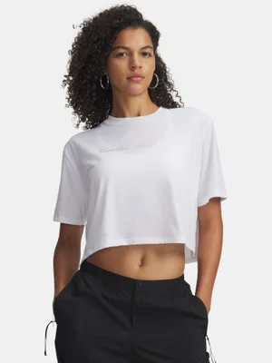 Zdjęcie produktu dla Under Armour Ua W Wm Crop Ss – biały, rozmiar: S