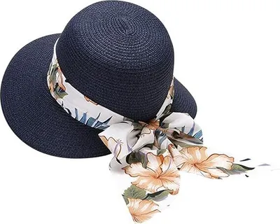 Produktbild von Sonnenhut Strohhut Strohhut Damen Sommer Strand Urlaub Sonnenhut Sonnenschutz UV Visier Schleife Stroh Fischerhut