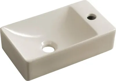 Obrázek produktu pro MARGITHA keramické umyvadlo 38x22cm, otvor pro baterii na pravé straně, béžová barva