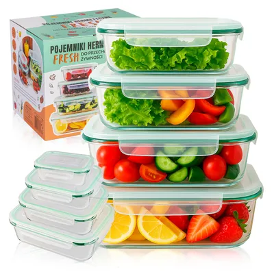 Immagine prodotto di SuperButelki - Set di contenitori in vetro, 4 pezzi, LUNCHBOX, 370 ml, 630 ml, 1000 ml, 1500 ml, in vetro e a chiusura ermetica, per la conservazione degli alimenti, 4 pezzi