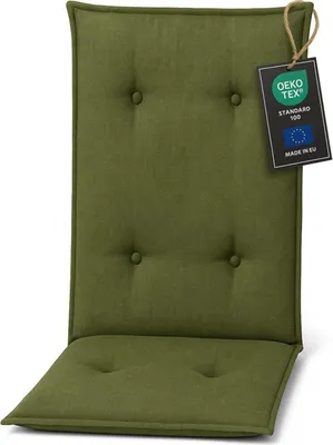 Produktbild von Pillows24 Sitzkissen Stuhl Outdoor - 120x50x8 cm / Dunkelgrün / Abgesteppt – Kissen, Stuhlsitzkissen, Sitzpolster für Gartenmöbel