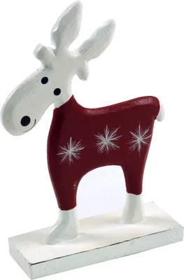 Produktbild von Geschnitztes Rentier, Rot, Holz, 13*9*3 cm, Weihnachtsdeko