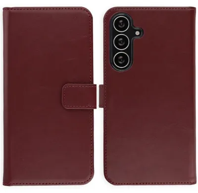 Zdjęcie produktu dla Etui z prawdziwej skóry Selencia do telefonu Samsung Galaxy S25 FE – kolor bordowy