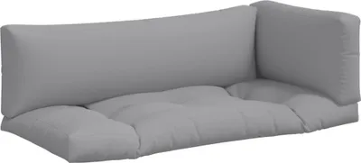 Produktbild von vidaXL Palettenkissen 3-tlg. Grau Stoff