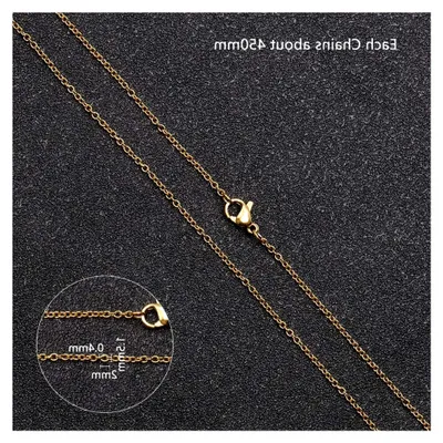 Produktbild von Kette, 20 Stück, 45 cm, Edelstahlschnur, Drahtkette mit Karabinerverschluss für Anhänger, Halskette, Armband, DIY Schmuckherstellung in Gold