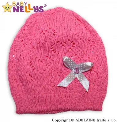Obrázok produktu pre Baby Nellys Háčkovaná čiapka Maslicka ® - tmavoružová