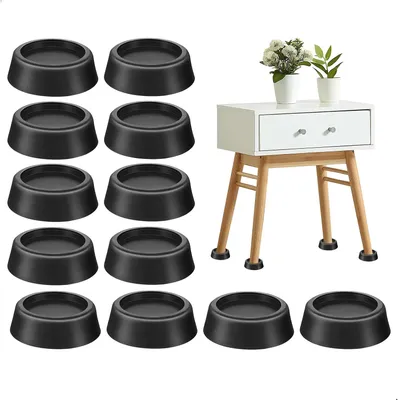 Produktbild von Möbelfüße zur Verlängerung von Tischbeinen, 12 Stück Set in Schwarz