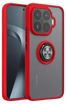 Immagine prodotto di Custodia protettiva per Xiaomi 17T, con anello magnetico rotante e finitura opaca, colore rosso
