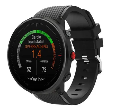 Produktbild von Strap-it Polar Vantage M Twill Silikonarmband (Schwarz)
