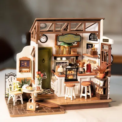 Image de Solidchoice - Kit de construction miniature de maison, comprenant une maison de café et des accessoires