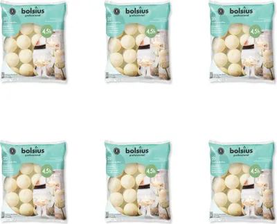 Zdjęcie produktu dla Bolsius - Świece pływające - Ø4,5 cm - 20 sztuk w opakowaniu - Ivory - Value pack - 120 sztuk - 6 opakowań