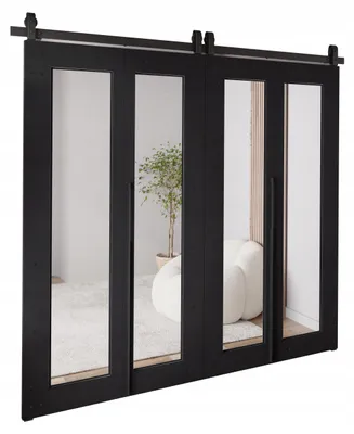 Produktbild von KierMoebel Schiebetür Komplettset QUDIO DUO M8 Schwarz 192x205x3,2 cm Wohnzimmer Schiebetür