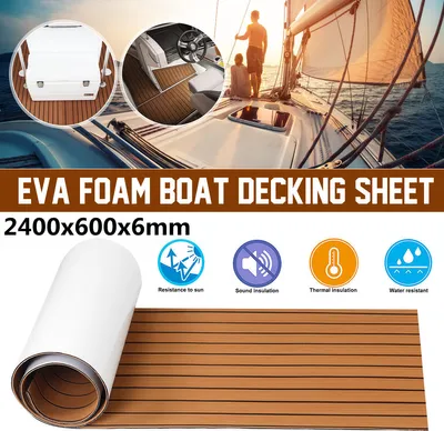 Produktbild von 240 x 60 cm EVA pěnová podlaha pro lodě, protiskluzová podlahová rohož z umělého teaku pro jachty, motorové čluny, karavany, jachty, chladiče bazénů 6 mm