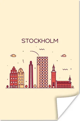 Produktbild von MuchoWow® Poster Schweden - Skyline - Stockholm 60x90 cm - Wanddekoration