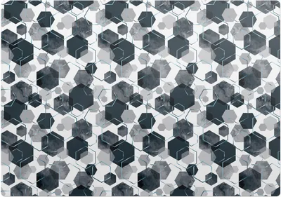 Produktbild von Geometrische Sechsecke – Bodenschutzmatte – Stuhlunterlage 100x70 cm – Rutschfest – Hartbodenmatte