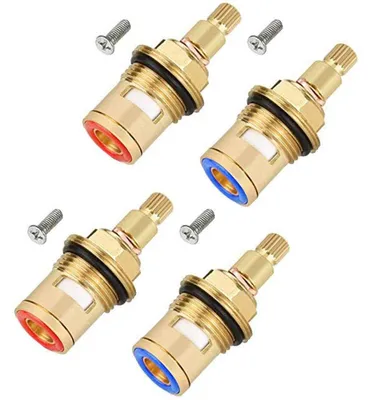 4x Keramik-Kartusche für Wasserhahn, Messing, 1/2 Zoll, Vierteldrehung