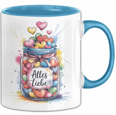 Produktbild von Liebe Romantisch Geburtstagsfeier Tasse Geschenk Lustige Geschenkidee Spruch Alles Liebe (Blau)