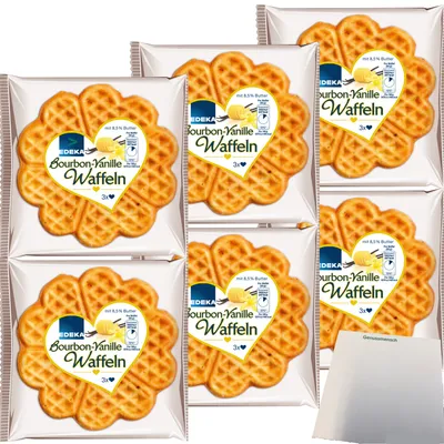 Produktbild von Edeka Bourbon-Vanille-Waffeln mit 8,5% Butter verfeinert 18 Stück (6x100g Packung)