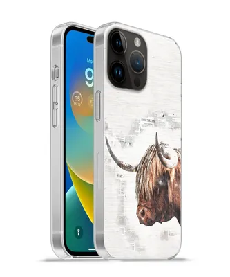 Produktbild von MuchoWow® Handyhülle Schutzhülle Hülle für Apple iPhone 14 Pro Max Scottish Highlander - Tiere - Zeitungspapier Silikon Softcase Handy Hülle - Hardcover