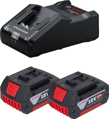 Immagine prodotto di Bosch Starter Set 2x GBA 18 V / 4 Ah / 4000 mAh Batteria agli ioni di litio ( 2x 1600Z00038 ) + GAL 18V-160 Caricabatterie professionale ( 1600A02T5G )