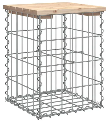 Obrázek produktu pro vidaXL Gabionová zahradní lavice 33x31x42 cm z masivního borovicového dřeva