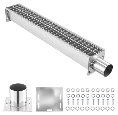 Image de SucceBuy, canal de drainage en acier inoxydable, 1100 x 148 x 140 mm, avec grille en acier robuste, capacité de charge de 1,5 tonne, débit maximal de 50 m³/h, idéal pour les jardins, les allées et les cours