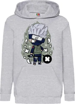 Produktbild von Kinder Kapuzenpullover Naruto Kakashi 01, 5-6 Jahr - 116 / Grau
