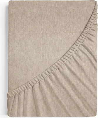 Produktbild von Terra Beds Premium Spannbettlaken - 100% Hochwertiges Baumwoll Jersey Bettlaken 140x200 cm, Beige