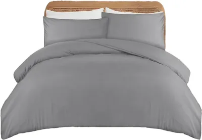 Produktbild von Ein Einzelbett-Bettwäsche-Set aus 100% Mikrofaser in Grau