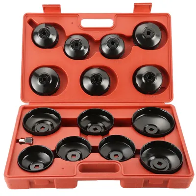 Produktbild von 15-teiliges Ölfilter-Schlüsselset (Rot)