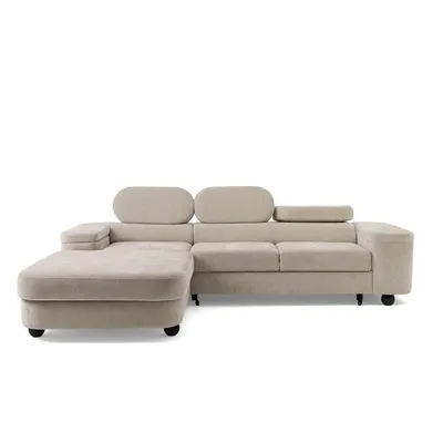 Produktbild von MUFFO Ecksofa LOVE L Links mit Schlaffunktion 124x210 Chenille Beige